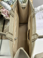DIOR 26S LARGE BOOK TOTE 42 IN BEIGE WOVEN FABRIC