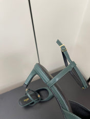 MORRAINE SLINGBACK PUMPS IN TEAL GREEN CALFSKIN