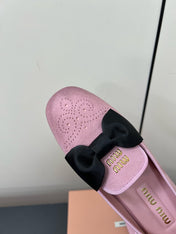 LOAFERS WITH BOW IN PINK SUEDE