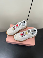 TYRE SNEAKERS IN OFF WHITE TECHNICAL FABRIC AND SUEDE WITH STICKER
