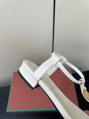 LP MINDIL SANDAL IN WHITE LAMBSKIN
