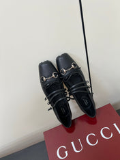 GG MARY JANE 25S IN BLACK LAMBSKIN WITH SILVER HARDWARE