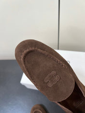 CELINE 26S MAILLON TRIOMPHE LOAFER IN DARK BROWN SUEDE