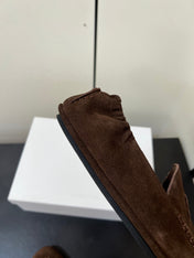 CELINE 26S MAILLON TRIOMPHE LOAFER IN DARK BROWN SUEDE