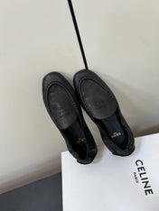 CELINE 26S MAILLON TRIOMPHE LOAFER IN BLACK SOFT CALFSKIN