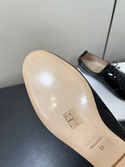 CELINE 26S MINIMAL LACE-UP SHOES IN BLACK GLOSSY CALFSKIN