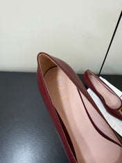 DIOR 26S POINTED-TOE HIGH HEELS 35MM IN DARK RED CALFSKIN GOLD HARDWARE