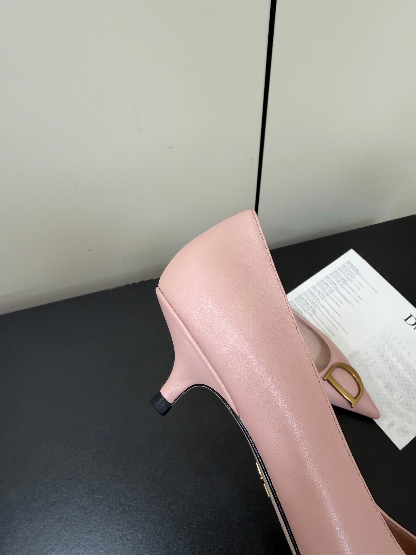 DIOR 26S POINTED-TOE HIGH HEELS 35MM IN PINK CALFSKIN GOLD HARDWARE
