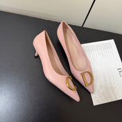 DIOR 26S POINTED-TOE HIGH HEELS 35MM IN PINK CALFSKIN GOLD HARDWARE