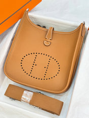 HM 26S EVELYNE BAG 23MM IN ORANGE BROWN GRAINED CALFSKIN