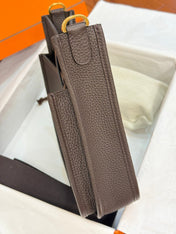 HM 26S EVELYNE BAG 23MM IN DARK BROWN GRAINED CALFSKIN