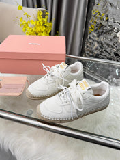MIUMIU 26S SNEAKERS IN WHITE SUEDE