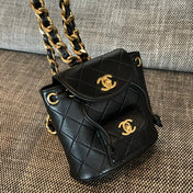 CHANEL 26S BACKPACK 17 IN BLACK QUILTED LAMBSKIN GOLD HARDWARE