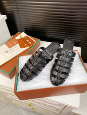 LP KAEDE SANDALS BLACK CALFSKIN