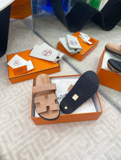 HM CHYPRE SANDALS IN DARK BEIGE SUEDE