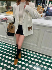 HERMES 25S LAPEL BLAZER 390