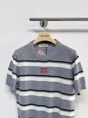 MIUMIU 26S SHORT SLEEVE KNIT SWEATER 1033