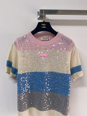 MIUMIU 26S SHORT-SLEEVED SWEATER STYLE 1129