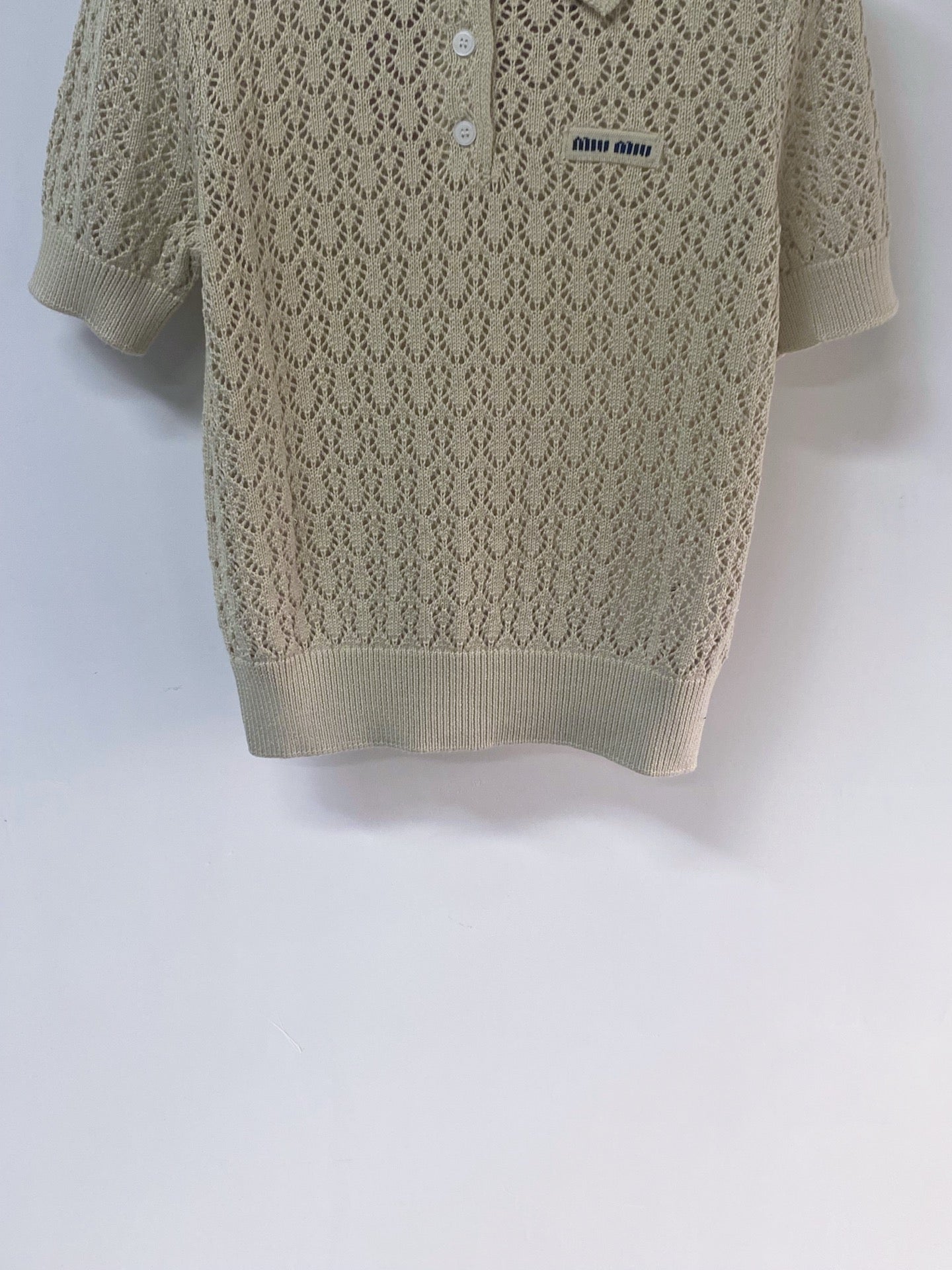 MIUMIU 26S SHORT-SLEEVED KNIT POLO SHIRT STYLE 1137