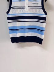 MIUMIU 26S SLEEVELESS KNIT POLO TOP STYLE 1125