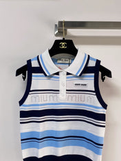 MIUMIU 26S SLEEVELESS KNIT POLO TOP STYLE 1125