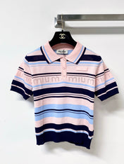 MIUMIU 26S SHORT-SLEEVED KNIT POLO SHIRT STYLE 1123