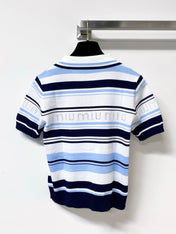 MIUMIU 26S SHORT-SLEEVED KNIT POLO SHIRT STYLE 1122