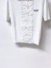 MIUMIU 26S SHORT-SLEEVED KNIT POLO SHIRT STYLE 1052