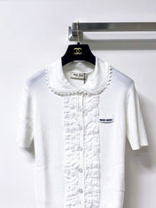 MIUMIU 26S SHORT-SLEEVED KNIT POLO SHIRT STYLE 1052