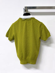 MIUMIU 26S SHORT-SLEEVED KNIT POLO SHIRT STYLE 1056