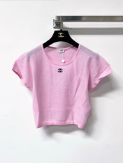 CHANEL 26S CROPPED SHORT-SLEEVED KNIT TOP STYLE 1223