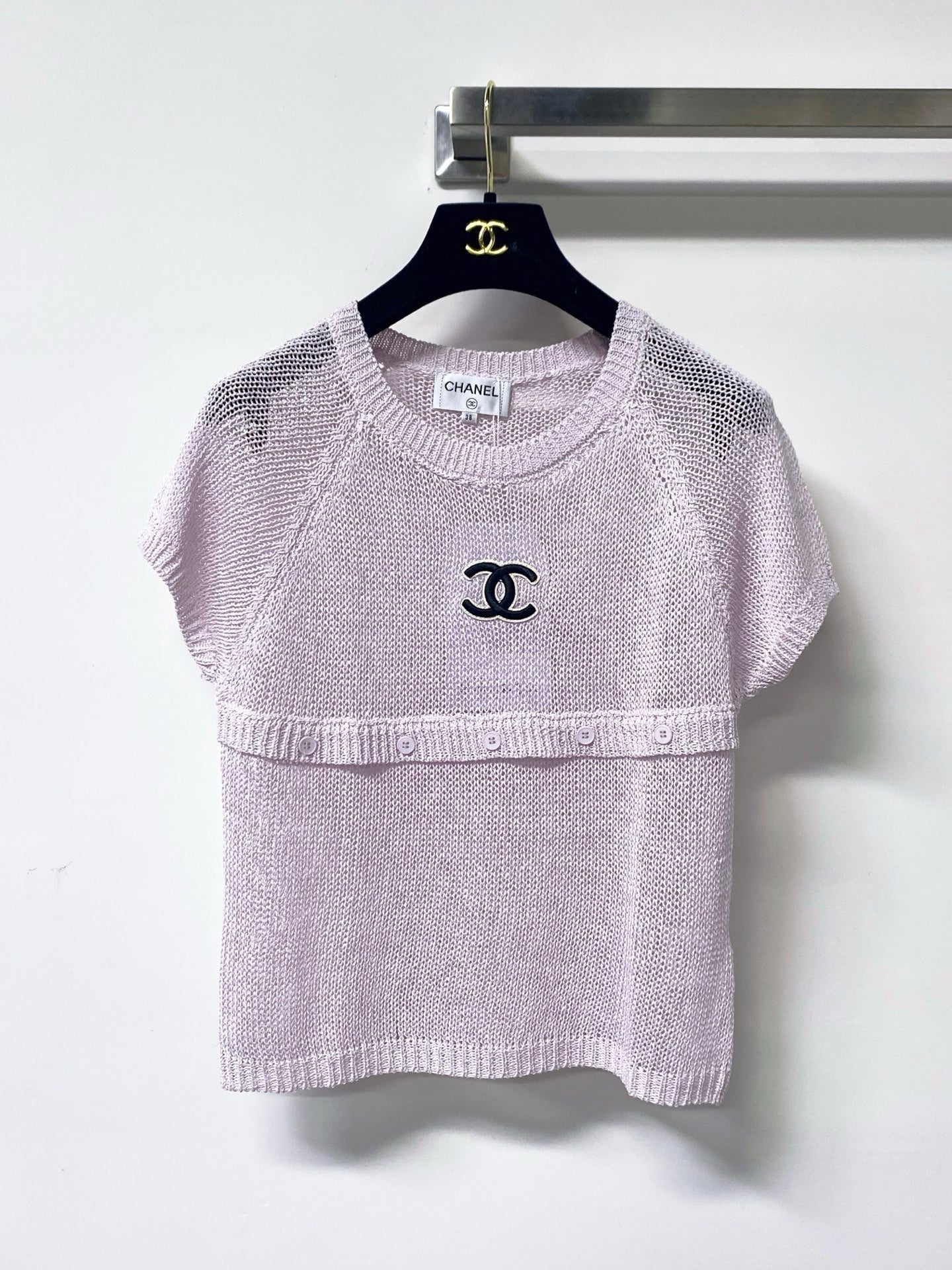 CHANEL 26S SHORT-SLEEVED KNIT SHIRT STYLE 1180