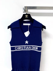 DIOR 26S SLEEVELESS KNIT POLO SHIRT 1290