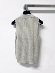 CHANEL 26S SLEEVELESS POLO KNIT TOP STYLE 1137