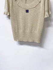 CHANEL 26S SLEEVELESS POLO KNIT TOP STYLE 1141
