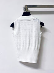 LOEWE 26S SLEEVELESS KNIT POLO TOP 413