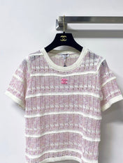 CHANEL 26S SHORT-SLEEVE KNIT TOP STYLE 1144