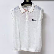 MIUMIU 26S SLEEVELESS KNIT POLO TOP 1149
