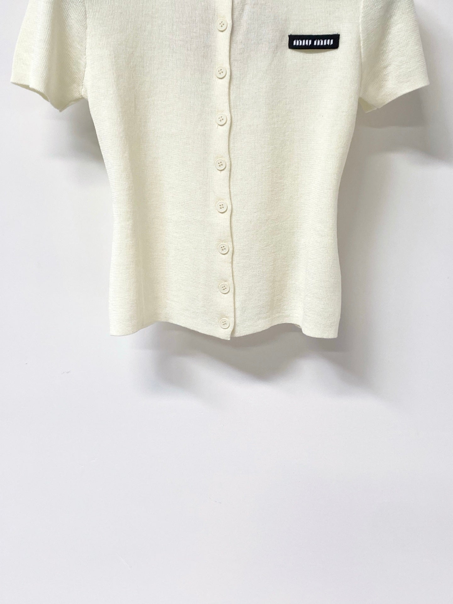 MIUMIU 26S SHORT SLEEVE KNIT CARDIGAN TOP 1240