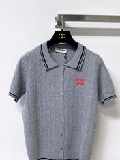 MIUMIU 26S KNIT POLO TOP 1248