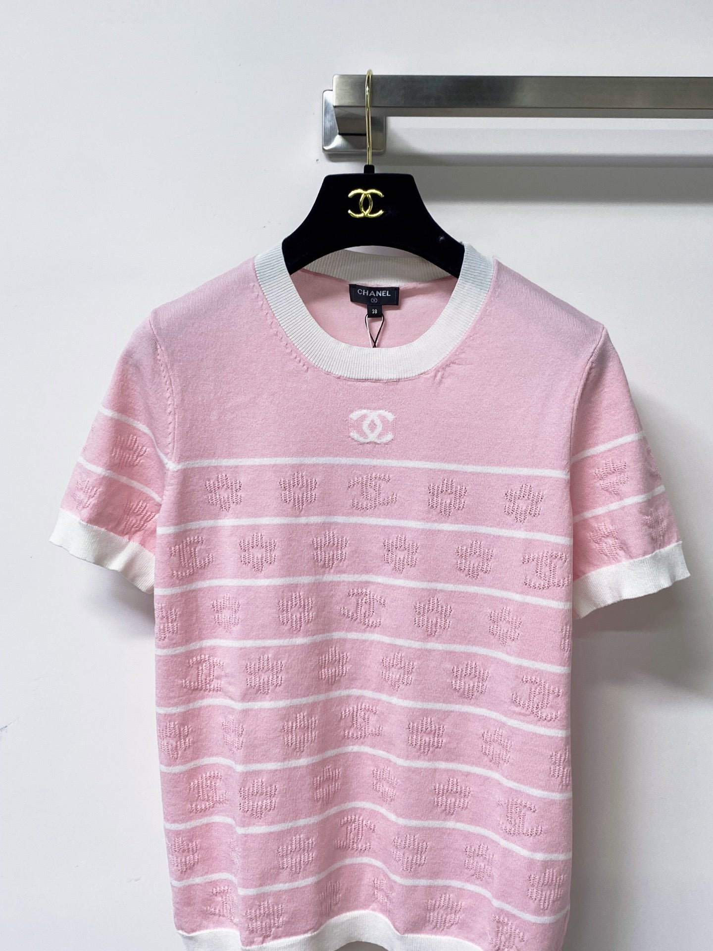 CHANEL 26S SHORT SLEEVE KNIT T-SHIRT STYLE 1266