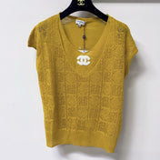 CHANEL 26S KNIT V-NECK TOP STYLE 1272