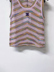 CHANEL 26S OPEN KNIT STRIPED TOP STYLE 1241