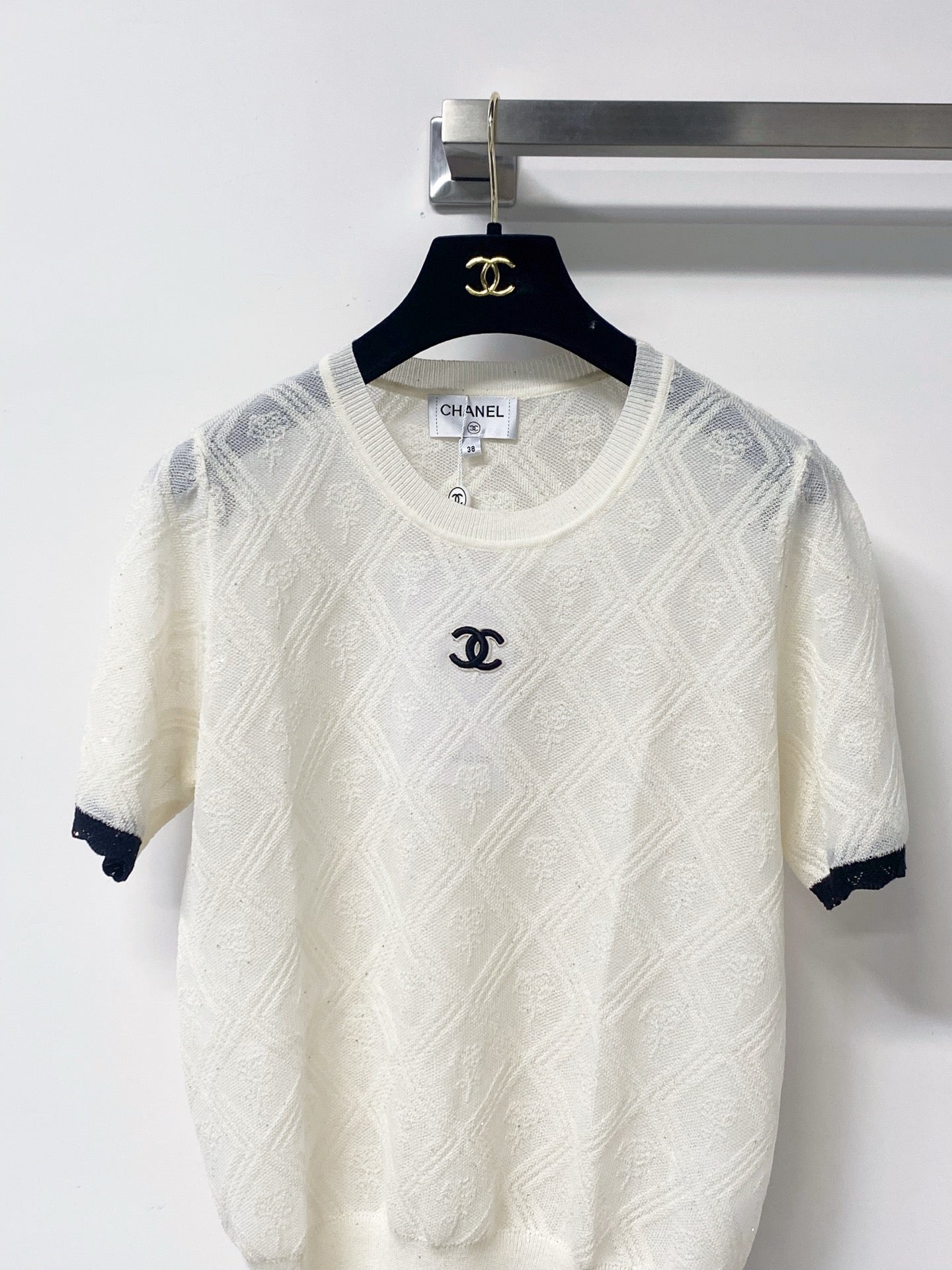 CHANEL 26S SHORT SLEEVE KNIT TOP STYLE 1236
