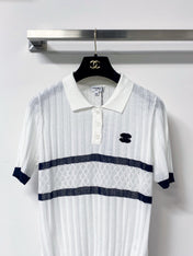 CHANEL 26S SHORT-SLEEVE KNIT POLO 1308