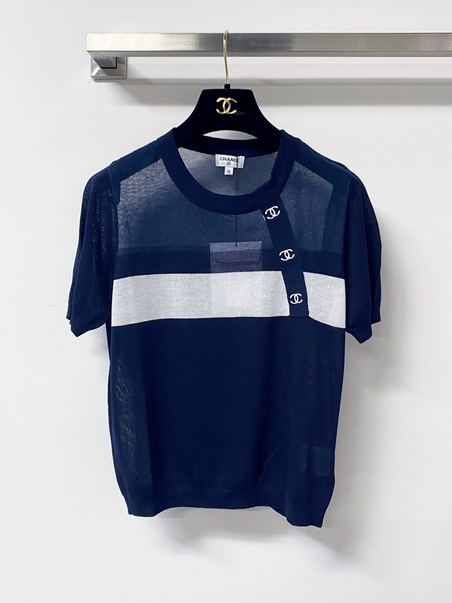 CHANEL 26S SHORT-SLEEVE KNIT TOP 1300