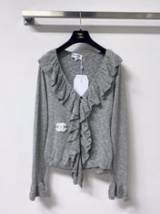 CHANEL 26S RUFFLE KNIT CARDIGAN 1309