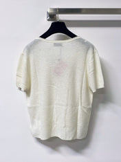 MIUMIU 26S SHORT-SLEEVE KNIT TOP 1288