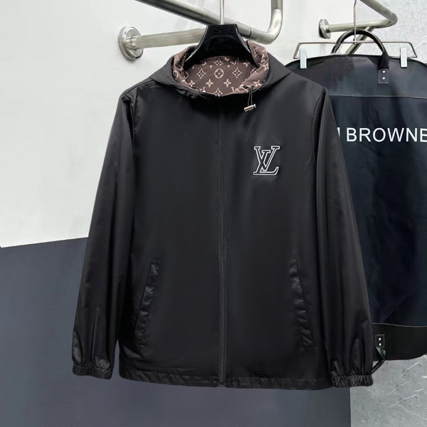 LV DOUBLE-SIDED JACKET BLACK AND BROWN 239023