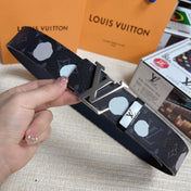 LV 25S BELT 38 MM IN DARK CHARCOAL GRAY CALFSKIN 593281